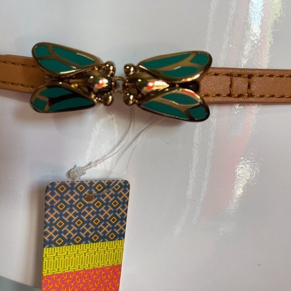 Tory Burch Belt Kissing Flies Size S - 29" Brown L - Picture 8 of 12